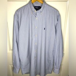 Ralph Lauren Men’s Shirt Medium | Blue Pinstripe Long Sleeve Button Down